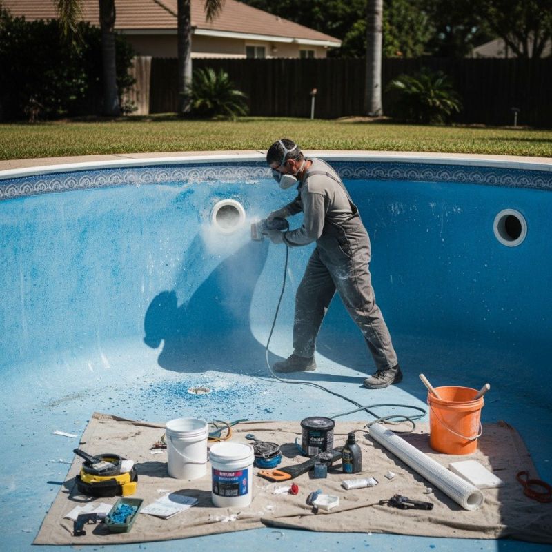 Local Fiberglass Pool Maintenance pros at work